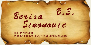 Beriša Simonović vizit kartica